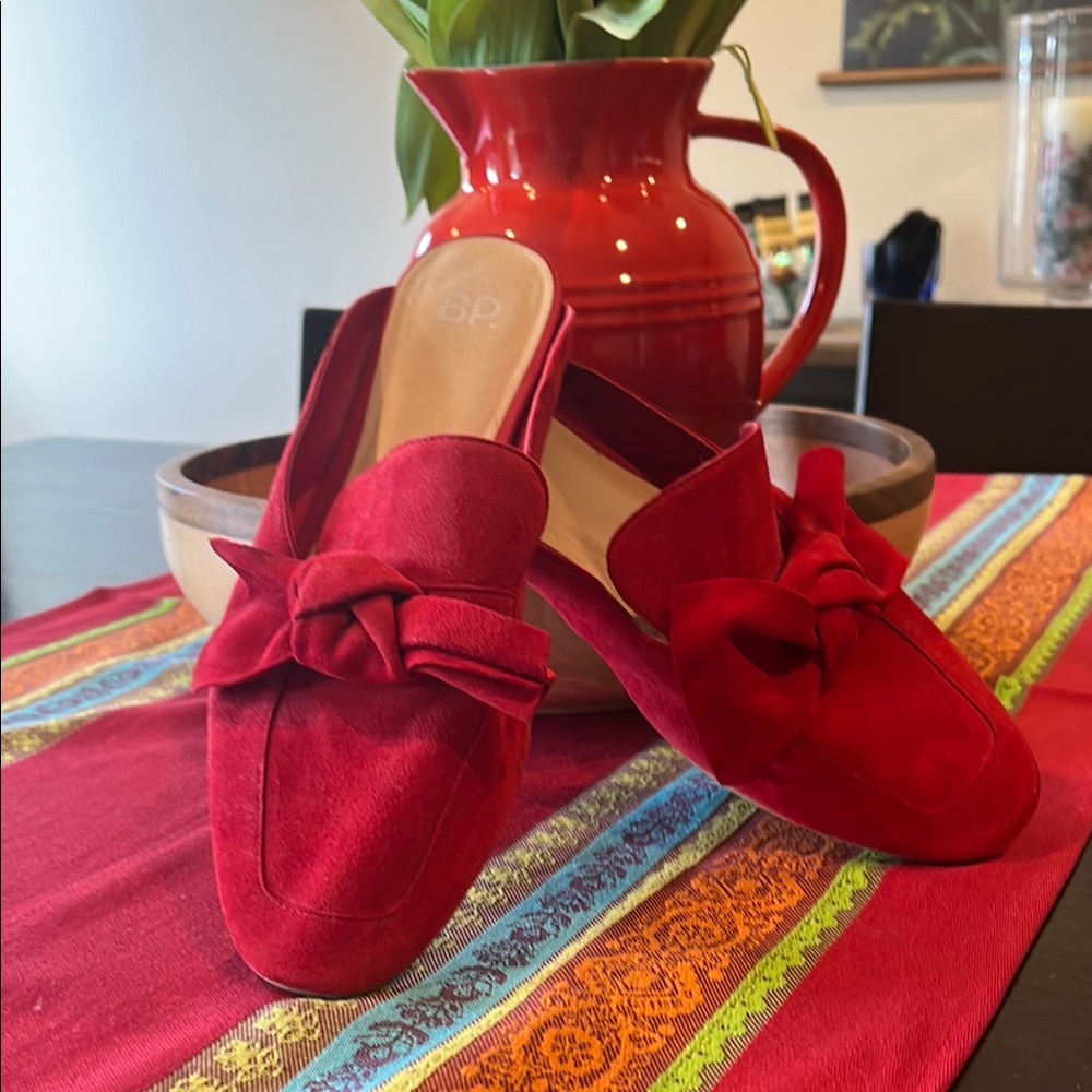 Women's Red Suede Loafers